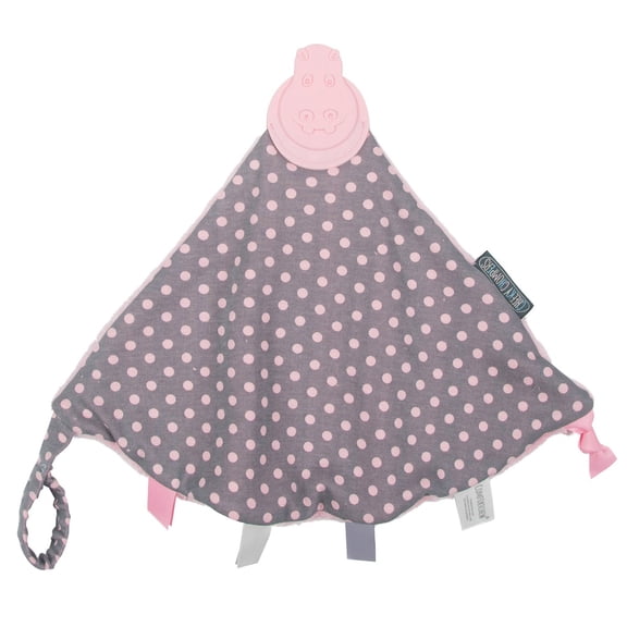 Cheeky Chompers Comfortchew Teething Blanket in Polka Dot Pink