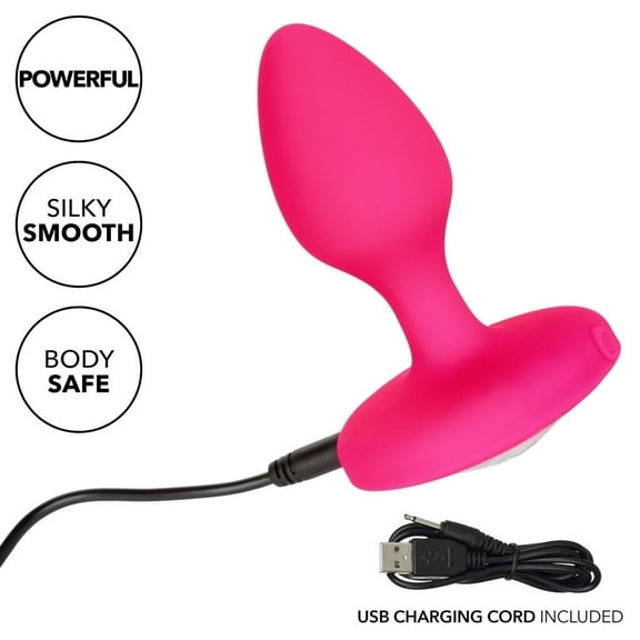 Cheeky Gems Medium Rechargeable Vibrating Probe - Pink