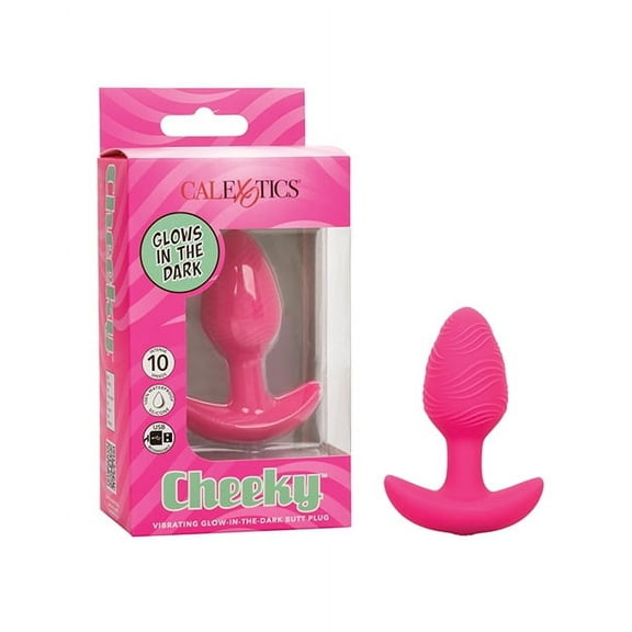Cheeky Glow in the Dark Vibrating Anal Plug - Pink