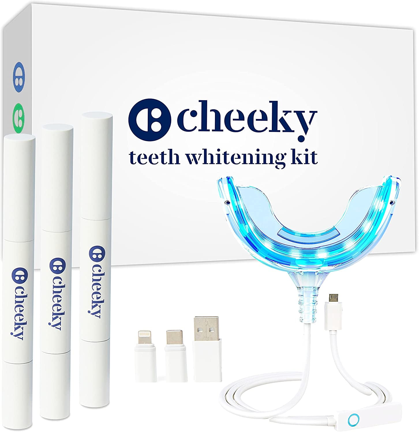 Cheeky LED Teeth Whitening Kit with Whitener Gel and Mouthpiece, DIY
