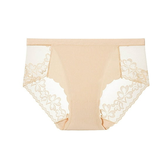 Cheeky Panties for Women Womens Solid Color Underwear Breathable Sports Boy Shorts Panties Lace Briefs Seamless Panties Beige XXL