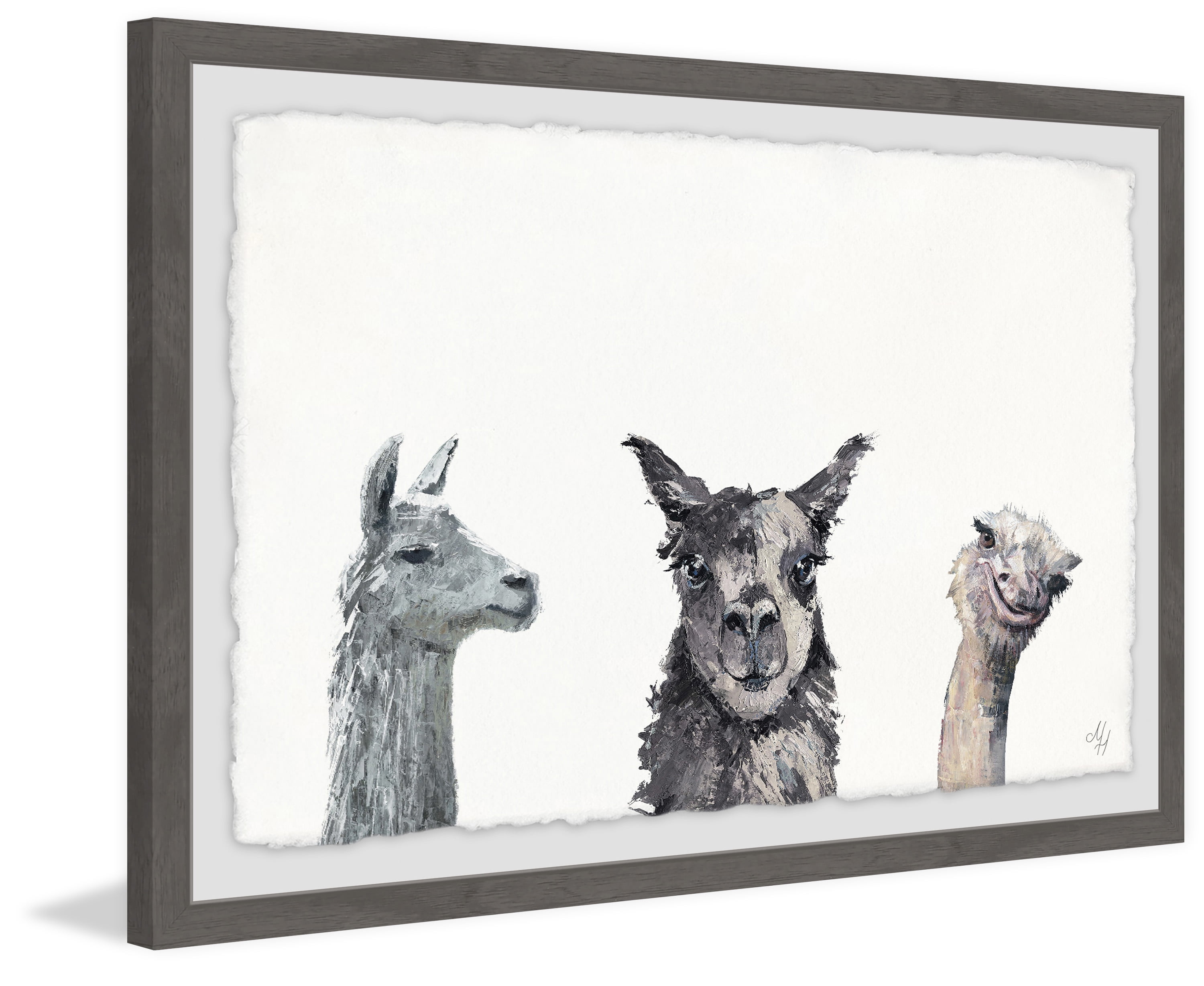 Cheeky Trio Framed Painting Print
