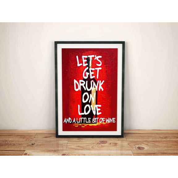 Cheeky kitchen motif wine themed wall decoration Modern red bottle picture art for bar and dining room decor, Unframed Poster
