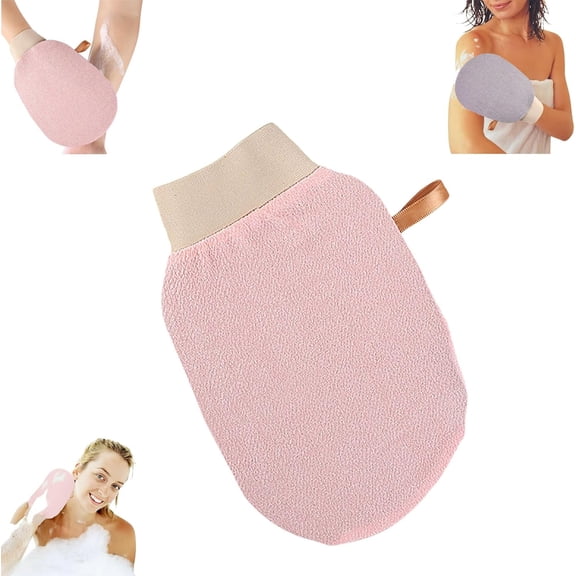 CheekyGlo Exfoliating Glove, Deep Revive Glow Exfoliating Glove, Dual-Sided Body Scrub Mitt for Smooth Skin, Spa Quality Exfoliation, for All Skin Types (Pink, 1pcs)