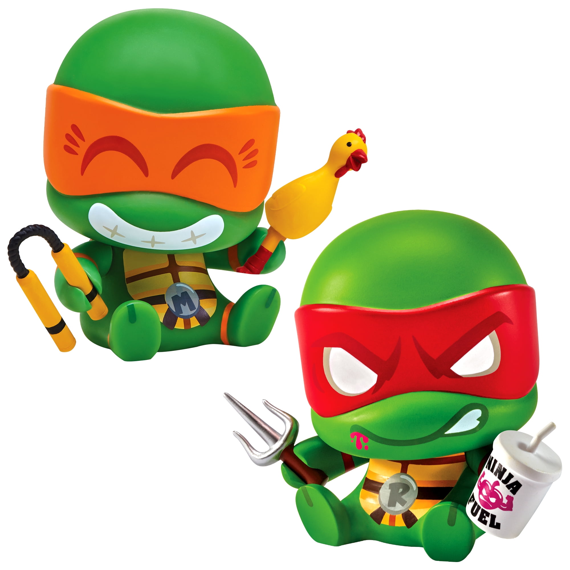 Cheekys: Teenage Mutant Ninja Turtle Collectable Vinyl Michelangelo and Raphael Figure Bundle