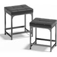 thumbnail image 1 of Bar Stools Set of 2, 18" Counter Height  Barstools , PU Leather with Square Seats & Sturdy Metal Base, 1 of 9