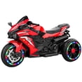 thumbnail image 1 of Cheelom Battery Powered Electric Vehicle for Kids, 12V Kids Motorcycle with 3 Wheels, LED Lights, Red, 1 of 9