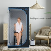 Cheelom Portable Plus Full Body Sauna Box, Steam Sauna Spa Home Portable Steam Sauna Tent Spa with Sauna，with Steam Generator, Remote Control, Foldable Chair, PVC pipes， Easy to Install,fast heating