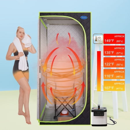 Cheelom Portable Sauna,Plus Type Full Size Steam Sauna Tent Spa, Detox ,Therapy and Relaxation at Home Green