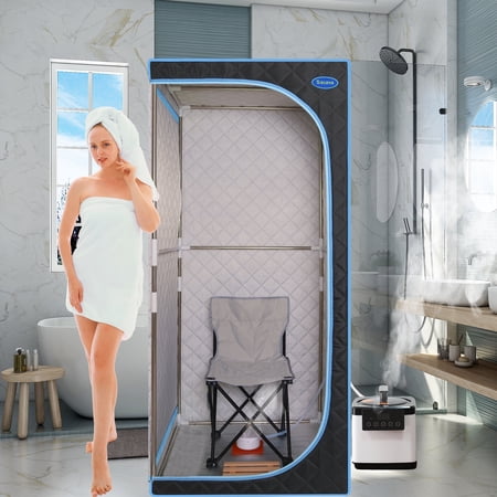 Cheelom Sauna Tent Portable Folding Steam Sauna with 4L Steam Generator, Personal Sauna Tent Relaxation, with Remote Control Black
