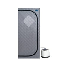 Cheelom Portable Gothic Roof Plus Type Full Size Steam Sauna tent. Spa, Detox ,Therapy and Relaxation at home. Larger Space, Stainless Steel Pipes Connector Easy to Instal Black