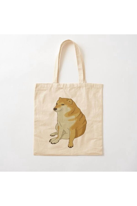 Cheems Canvas Tote Bags, Reusable Shopping Bag