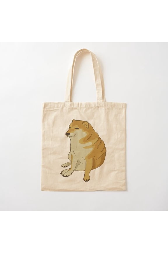 Cheems Canvas Tote Bags, Reusable Shopping Bag