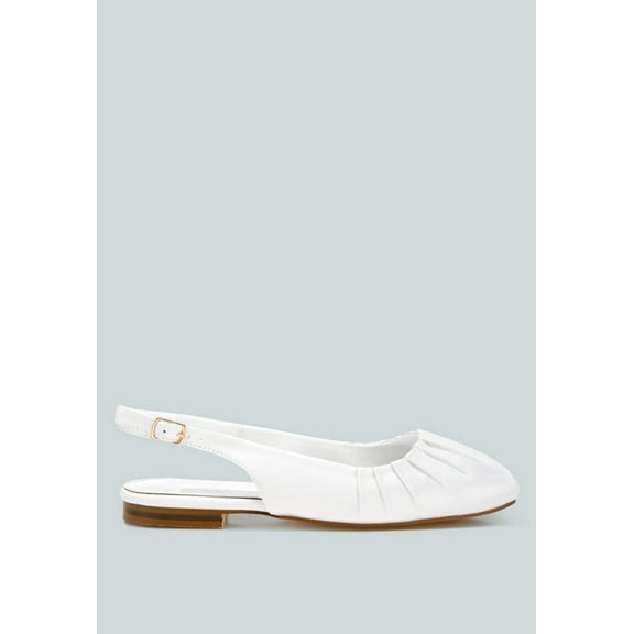 Cheeni Satin Square Toe Flat Slingbacks