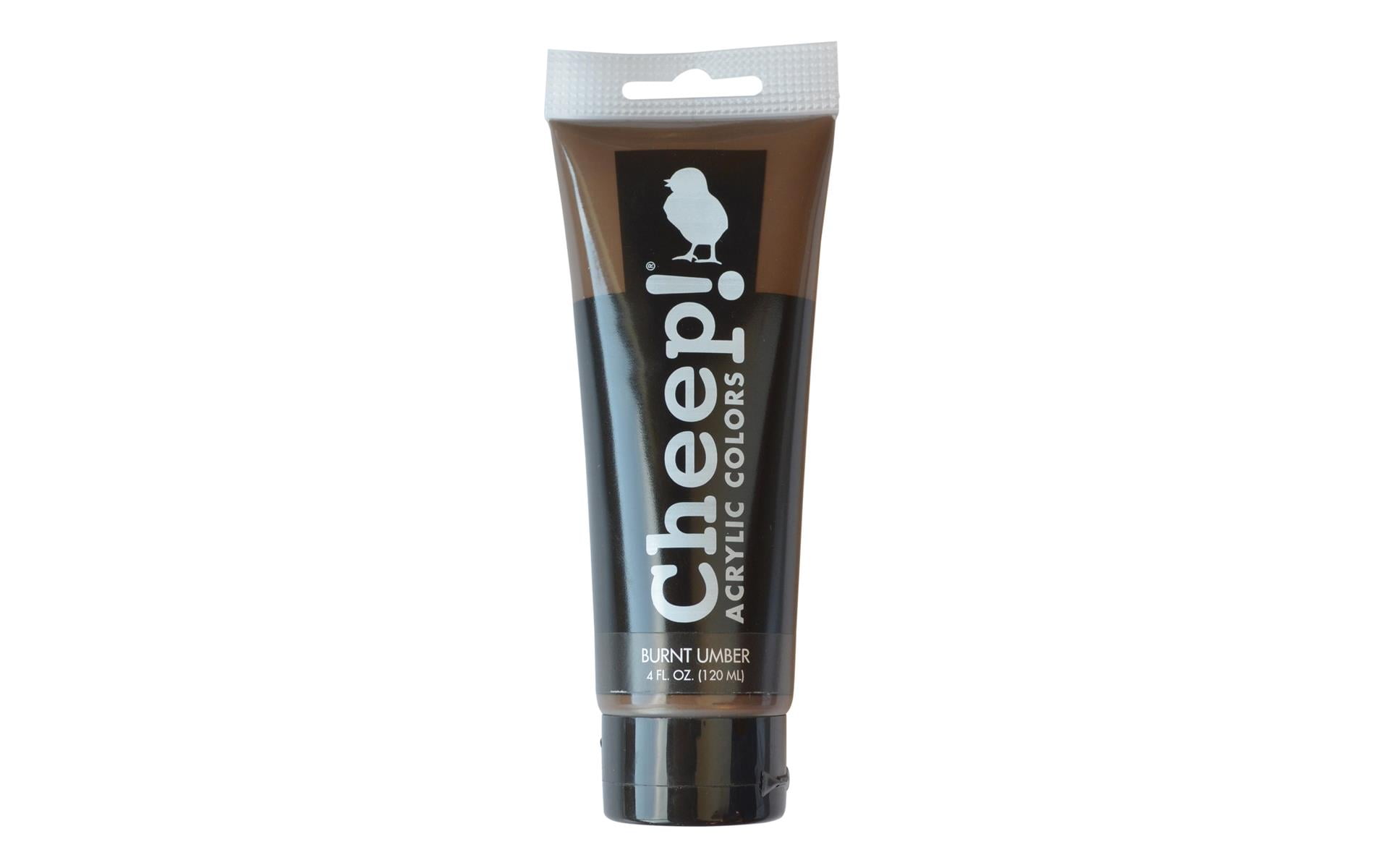 Cheep! Acrylic Paints, 4 oz. Tube Burnt Umber, Perfect for Artists