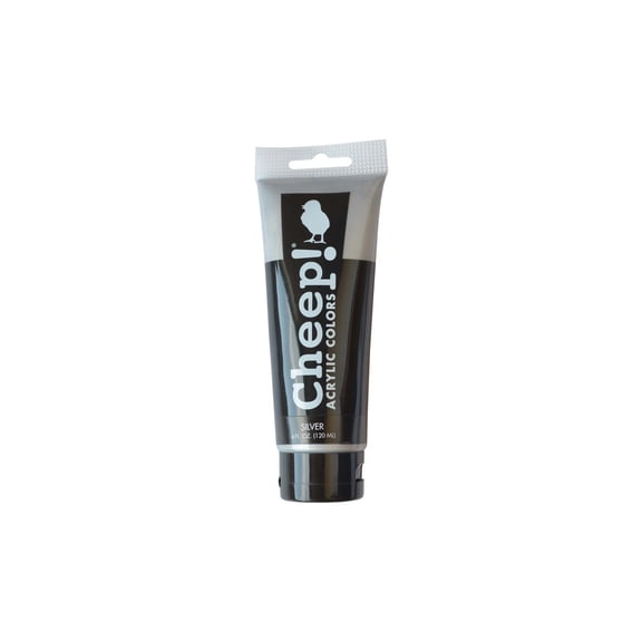 Cheep! Acrylic Paints, 4 oz. Tube - Silver, Perfect for Artists - Quality Acrylic Paint Heavy Body Paint Artist and Student