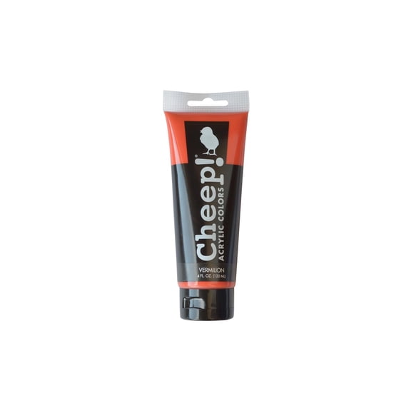 Cheep! Acrylic Paints, 4 oz. Tube - Vermillion, Perfect for Artists - Quality Acrylic Paint Heavy Body Paint Artist and Student