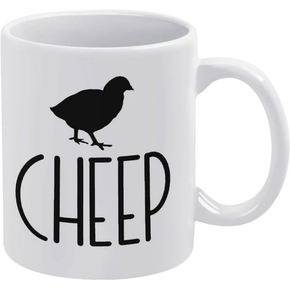 Cheep Easter Chick Ceramic Coffee Mug Funny Cute Spring Coffee Mug | Ceramic Mug | 11 Oz Tea Cup – Unique Gift For Men & Women | White