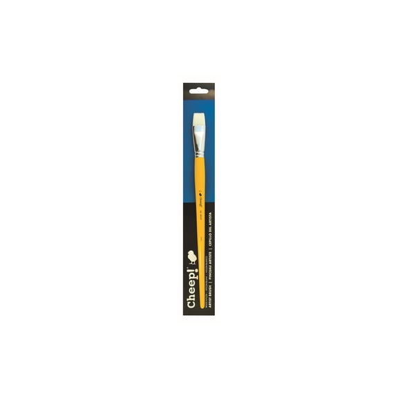Cheep! White Nylon LH Bright #11 Paint Brush with Wood Handle - paint brushes for Acrylic , Oil or Watercolor - Face application, Nail Art