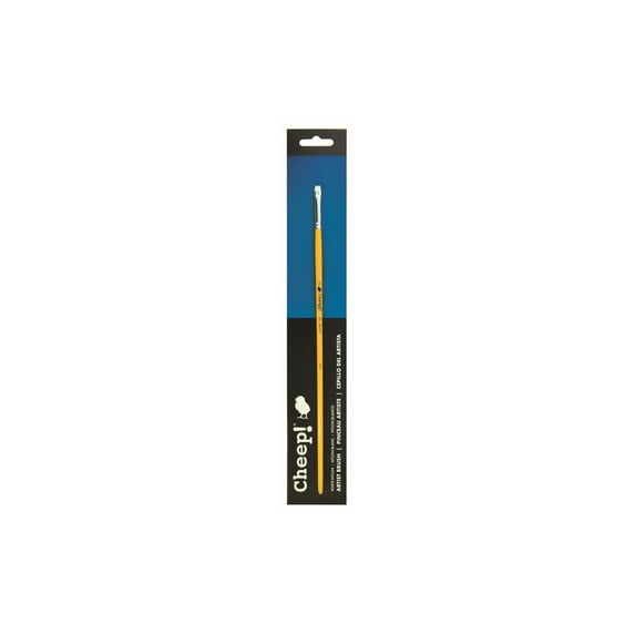 Cheep! White Nylon LH Bright #2 Paint Brush with Wood Handle - paint brushes for Acrylic , Oil or Watercolor - Face application, Nail Art
