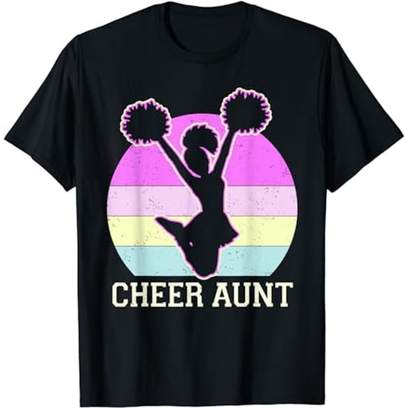 Cheer Aunt Cheerleader Mother's Day Retro T-Shirt
