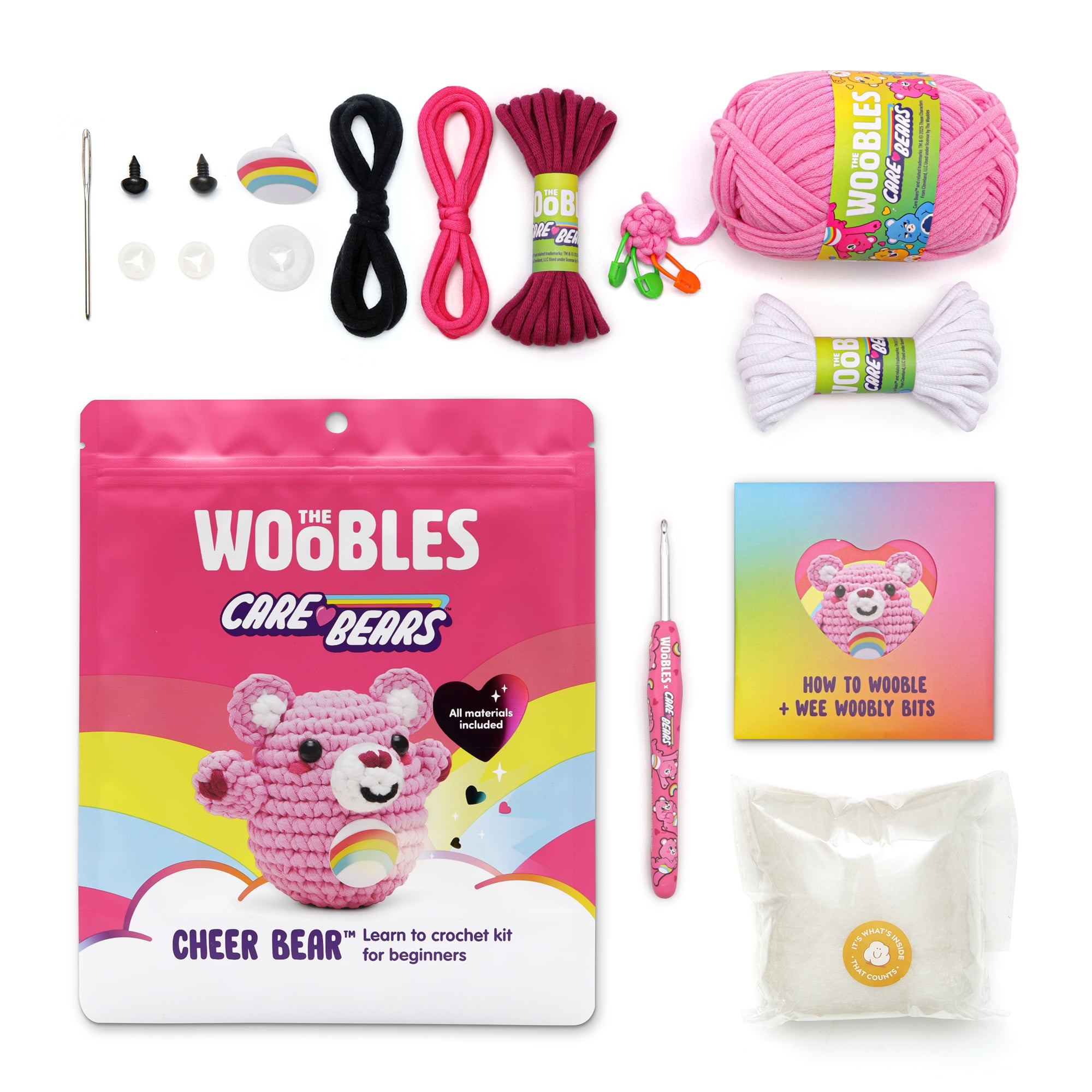 The Woobles Beginner Crochet Amigurumi Kit – Cheer Bear, Learn to