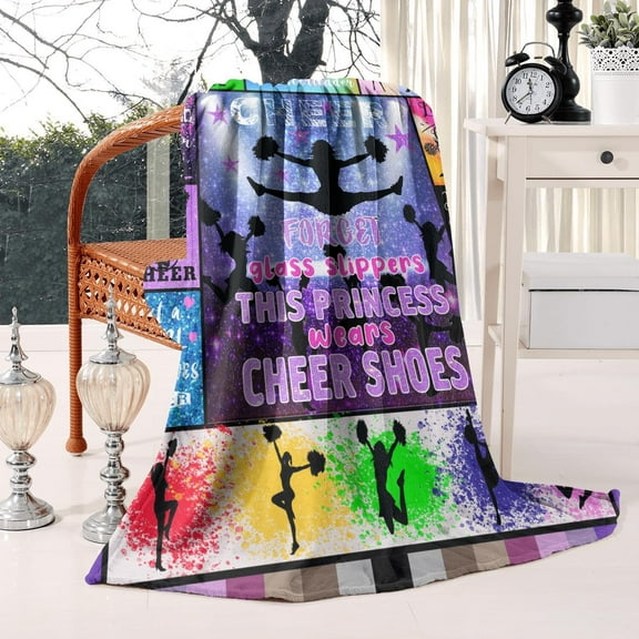 Cheer Blanket Cheerleader Gifts for Girls, Cheerleader Gifts Blanket, Cheer Gifts for Girls, Cheer Coach Gifts Cheerleader Blanket 60x80 Inch