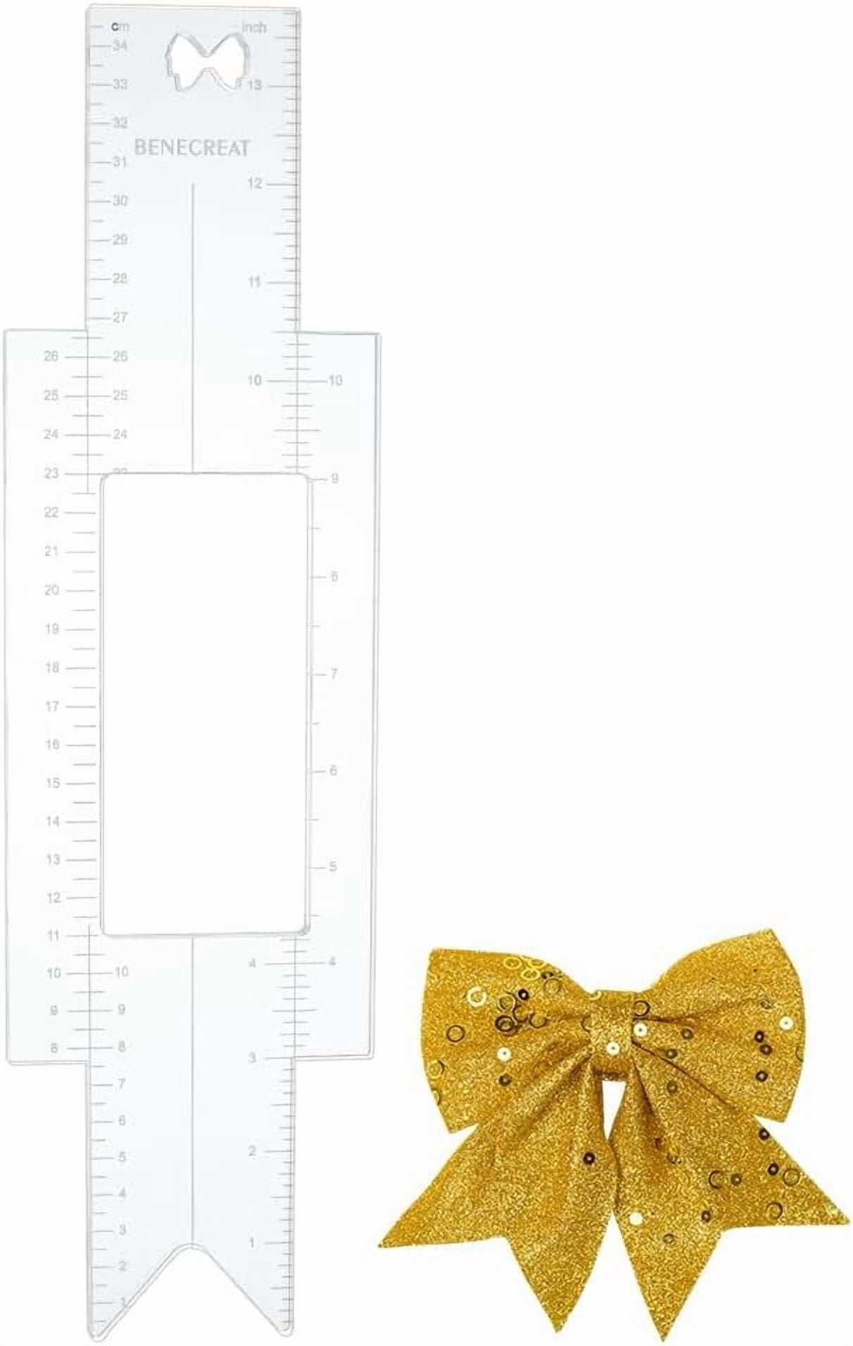 Cheer Bow Template Ruler 13.8x3.8inch Large Acrylic Measuring Tool with ...