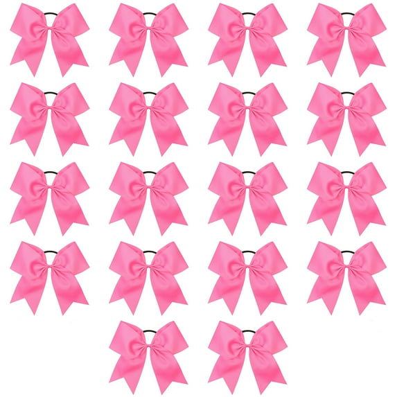 Cheer Bows, Caenagrion 18 pce 8" Pink Cheer Hair Bows for Cheerleaders Girls