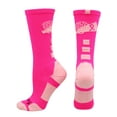thumbnail image 1 of Cheer Breast Cancer Awareness Socks (Neon Pink/Pale Pink, Large), 1 of 2