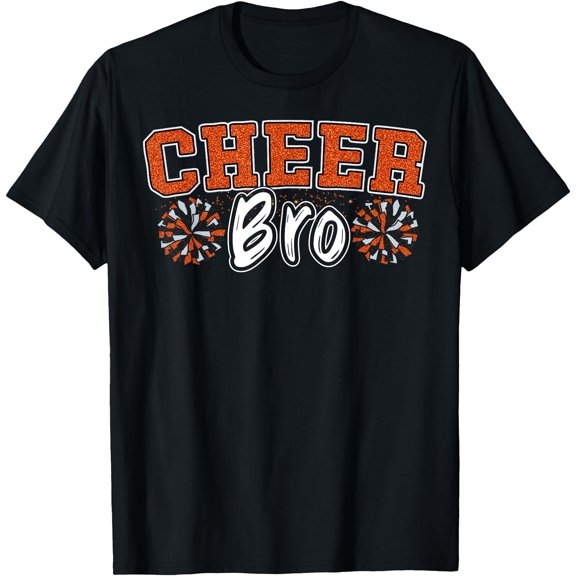 Cheer Bro My Favorite Cheerleader Calls Me Brother Orange T-Shirt , Vintage T-Shirt