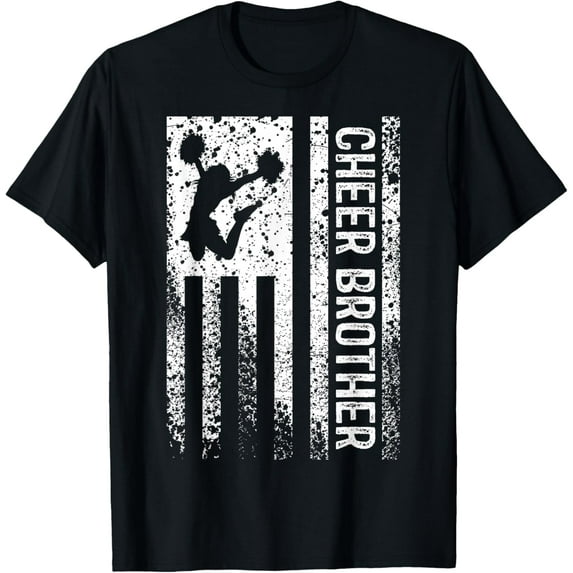 Cheer Brother Vintage American Flag Bro Cheerleader Squad T-Shirt TShirt