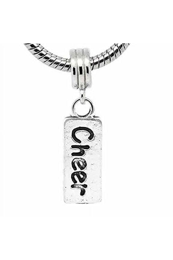 Cheer Charm Dangle Bead Spacer For Snake Chain Charm Bracelet