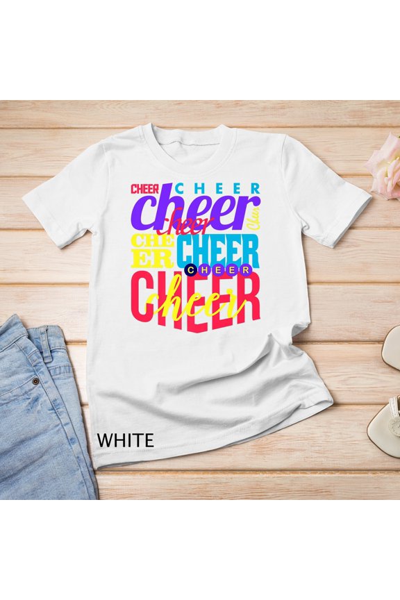 Cheer Cheerleading Cheerleader Typography Collage Premium Unisex T-shirt