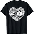 thumbnail image 1 of Cheer Cheerleading Heart Word Cloud Tuck Love Splits Poms T-Shirt, 1 of 5