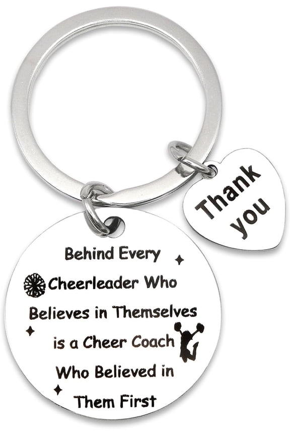 Cheer Coach Gifts Keychain for Women Cheer Coach Appreciation Gifts for Cheerleader Volleyball Football Basketball Soccer Cheerleading Coaches Thank You Gift