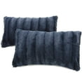 thumbnail image 1 of Cheer Collection 12" x 20" Decorative Throw Pillows, Blue - Set of 2, 1 of 4