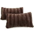 thumbnail image 1 of Cheer Collection 12" x 20" Decorative Throw Pillows, Chocolate - Set of 2, 1 of 4