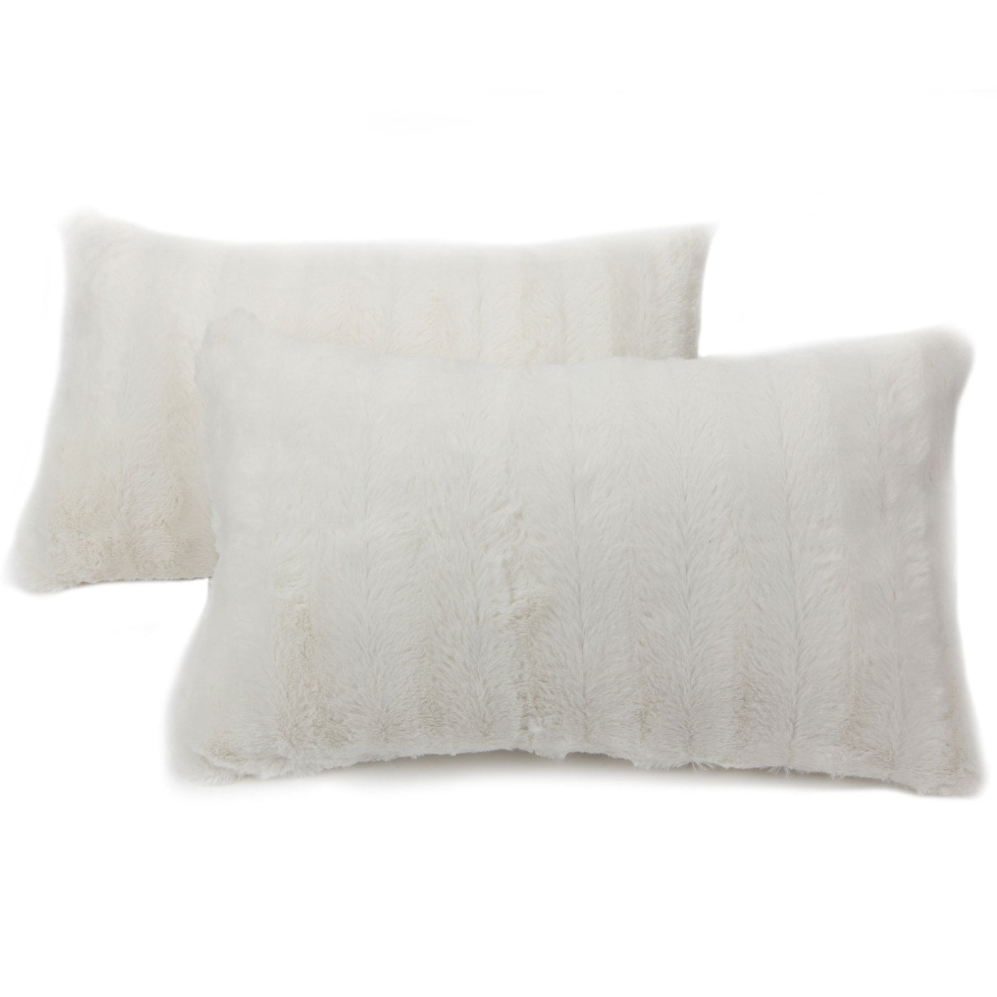 Cheer Collection Set of 2 Decorative White Square Accent Throw Pillows and  Insert for Couch Sofa Bed, Includes Zippered Cover 