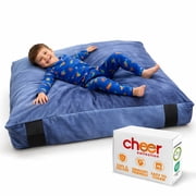 Cheer Collection Sensory Crash Pad with Foam Block Fill and Washable Cover, Blue, 3 x 4