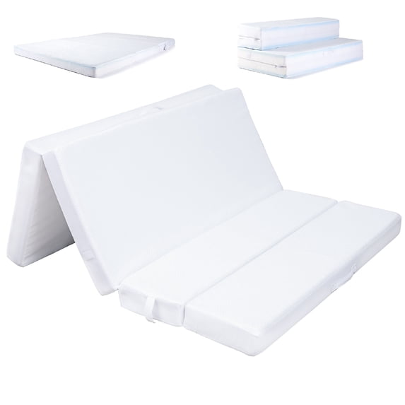 Cheer Collection 4" Folding Sofa Bed with 1" Gel Infused Memory Foam - 75" x 31" (Cot)