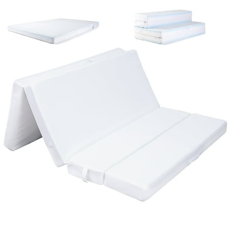 Cheer Collection 4" Folding Sofa Bed with 1" Gel Infused Memory Foam - 78" x 58" (Queen)