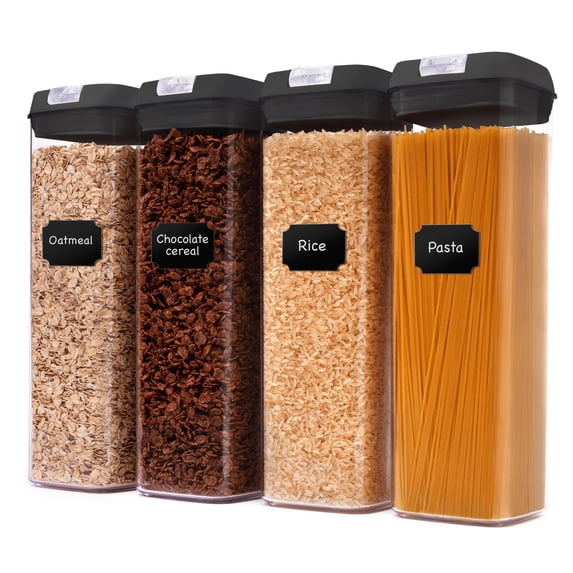Cheer Collection 4 Piece Food Storsage Containers, 1.9L - Black