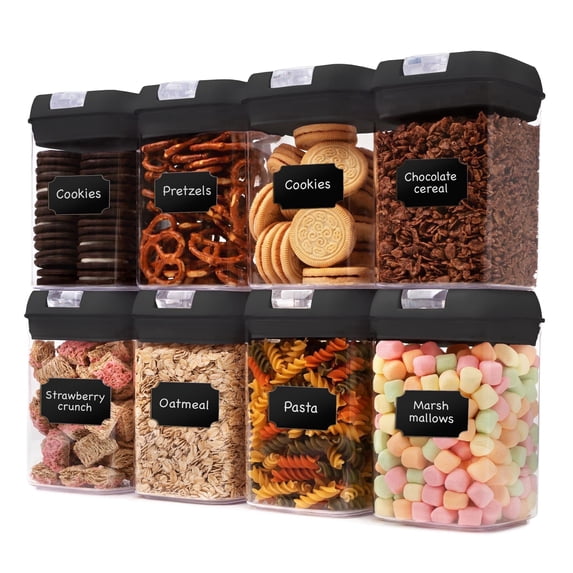 Cheer Collection 8 Piece Food Storage Containers, .8L - Black