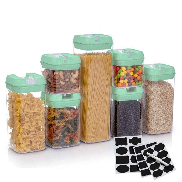 Cheer Collection Airtight Food Storage Containers, Set of 7 (Gray)