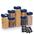 thumbnail image 1 of Cheer Collection Airtight Food Storage Containers Includes Dry Erase Marker and Labels, Set of 7 - Navy, 1 of 4