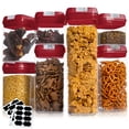 thumbnail image 1 of Cheer Collection Airtight Food Storage Containers Includes Dry Erase Marker and Labels, Set of 7 - Red, 1 of 5
