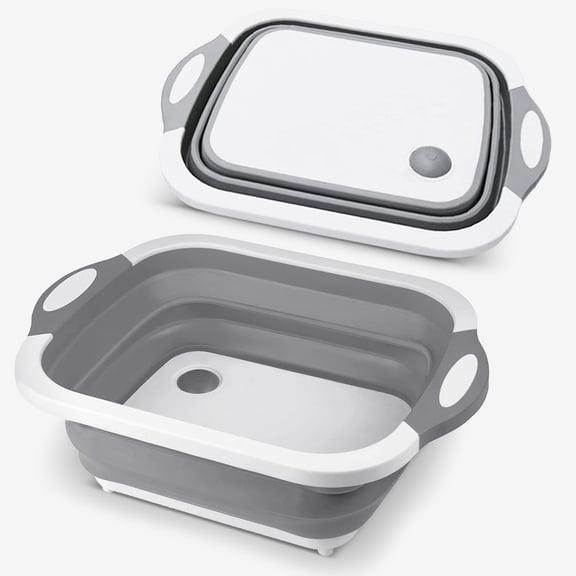 Cheer Collection Collapsible Cutting Board, Gray