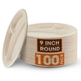 thumbnail image 1 of Cheer Collection Compostabe 9 Inch Compartment Paper Plates, Natural, 100 Pack, 1 of 5