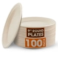thumbnail image 1 of Cheer Collection Compostable 9 Inch Paper Plates, Natural, 100 Pack, 1 of 5